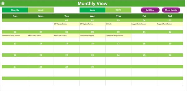 Technology Operations Customer Experience Calendar in Excel - Image 4