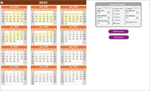 Technology Operations Remote Work Calendar in Excel - Image 3
