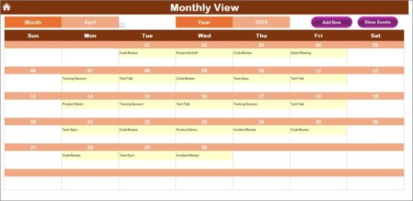 Technology Operations Remote Work Calendar in Excel - Image 4