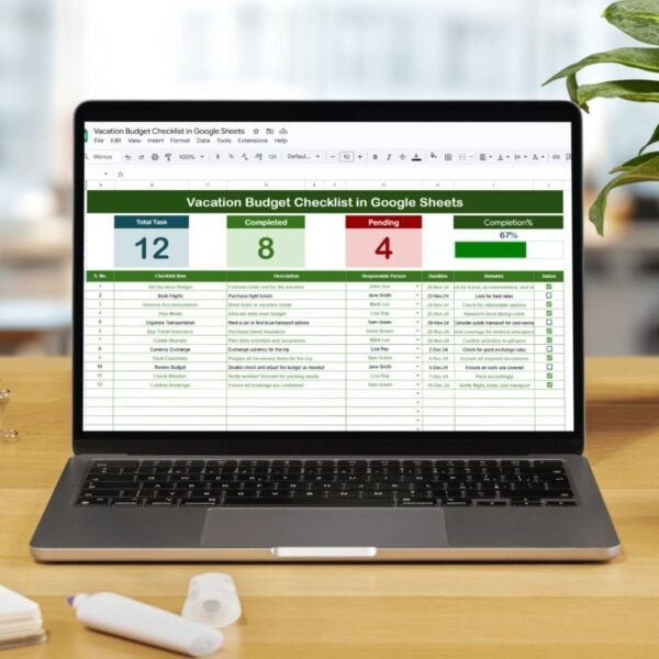 Vacation Budget Checklist in Google Sheets