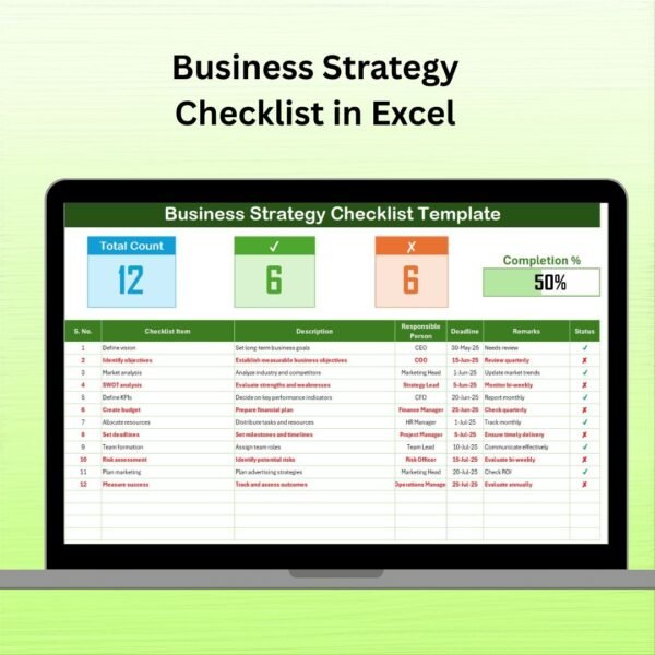 Business Strategy Checklist in Excel