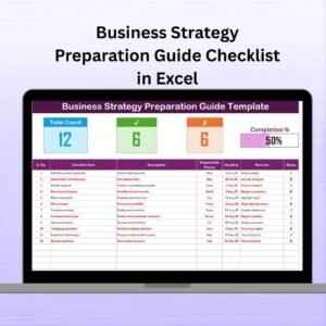 Business Strategy Preparation Guide Checklist in Excel