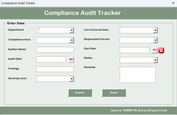 Compliance Audit Tracker in Excel - Image 6