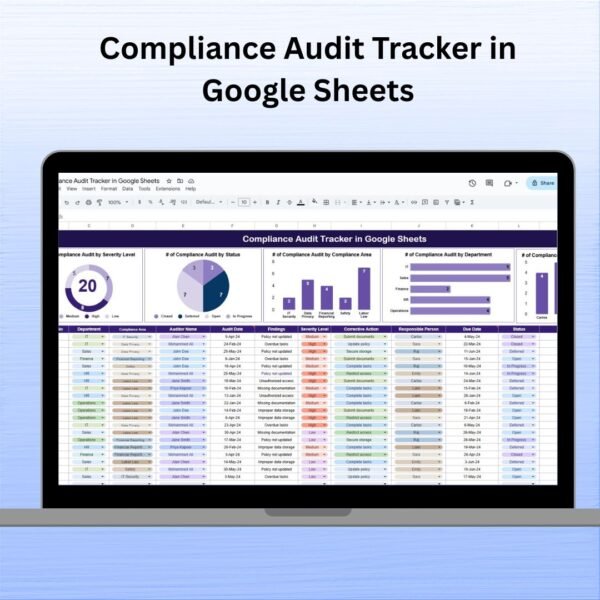 Compliance Audit Tracker in Google Sheets