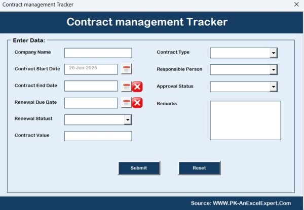 Contract Management Tracker in Excel - Image 6