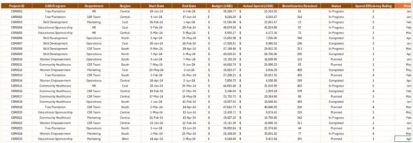 Corporate Social Responsibility Dashboard in Excel - Image 7