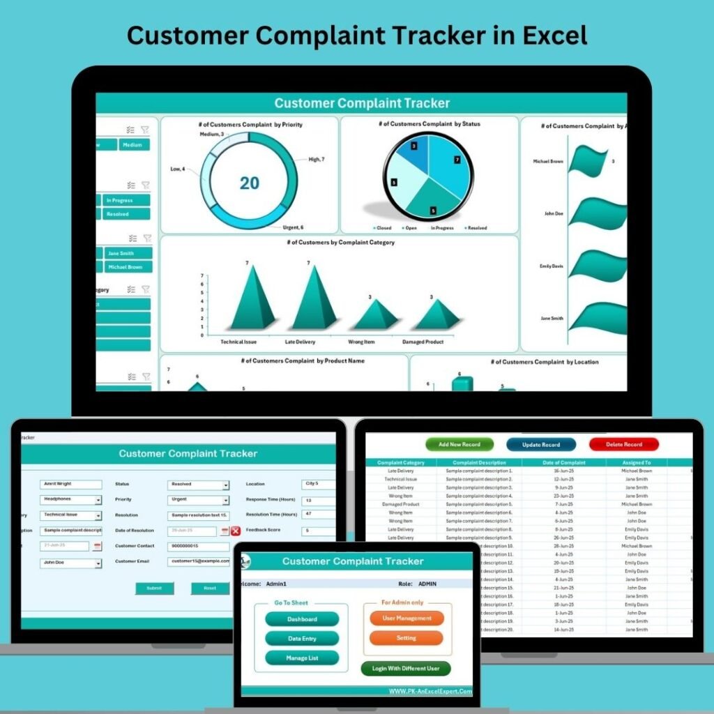 Employee Complaint Resolution Tracker in Excel - Next Gen Templates