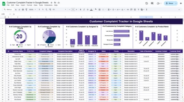 Customer Complaint Tracker in Google Sheets - Image 2