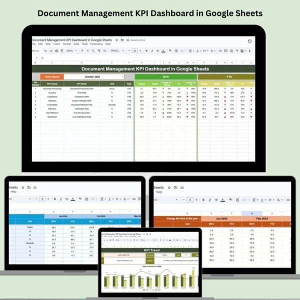 Document Management KPI Dashboard in Google Sheets