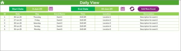 Education HR Customer Experience Calendar in Excel - Image 5