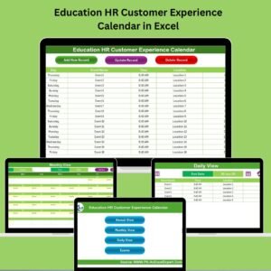 Education HR Customer Experience Calendar in Excel