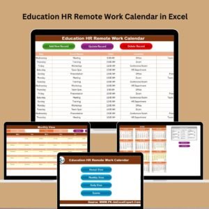 Education HR Remote Work Calendar in Excel