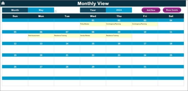 Education HR Supply Chain Resilience Calendar in Excel - Image 4