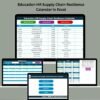 Education HR Supply Chain Resilience Calendar in Excel