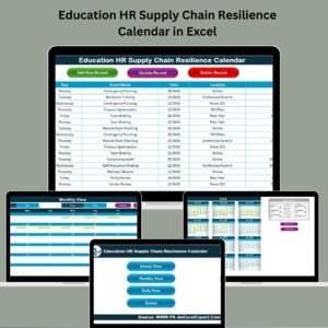 Education HR Supply Chain Resilience Calendar in Excel