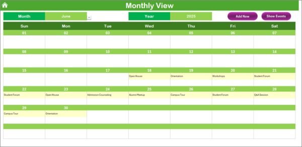 Education Marketing Customer Experience Calendar in Excel - Image 4
