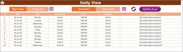 Education Marketing Remote Work Calendar in Excel - Image 5