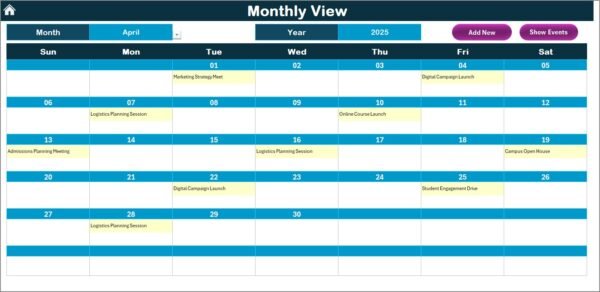 Education Marketing Supply Chain Resilience Calendar in Excel - Image 4