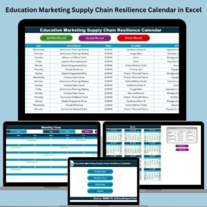 Education Marketing Supply Chain Resilience Calendar in Excel