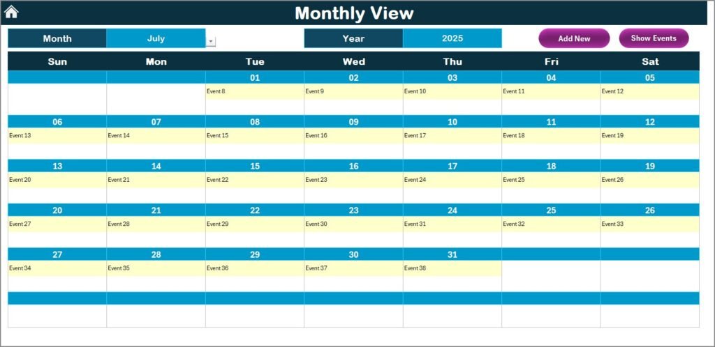 Education Operations AI Implementation Calendar in Excel - Next Gen ...