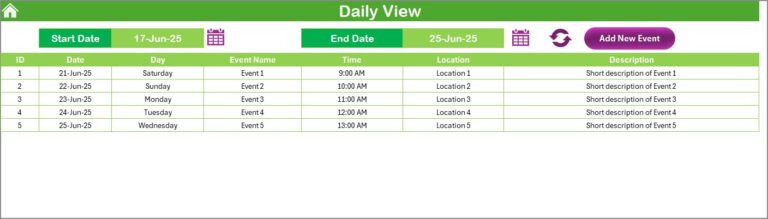 Education Operations Remote Work Calendar in Excel - Next Gen Templates