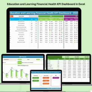 Education and Learning Financial Health KPI Dashboard in Excel