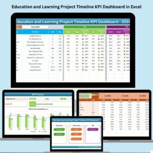 Education and Learning Project Timeline KPI Dashboard in Excel