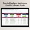 Electrical Appliance Maintenance Checklist in Google Sheets