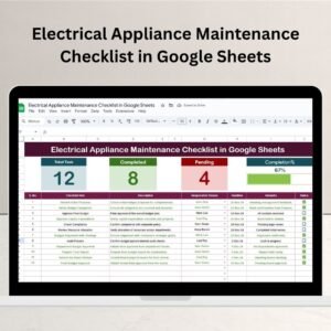 Electrical Appliance Maintenance Checklist in Google Sheets