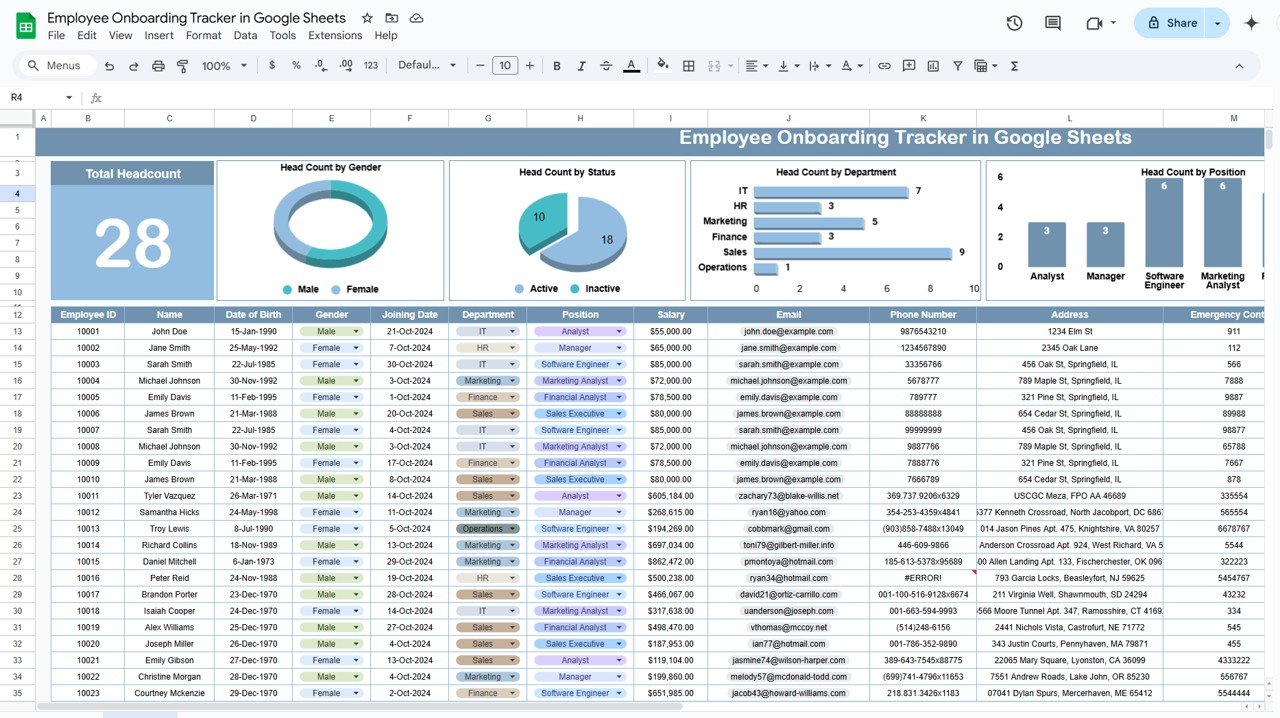 employee onboarding tracker