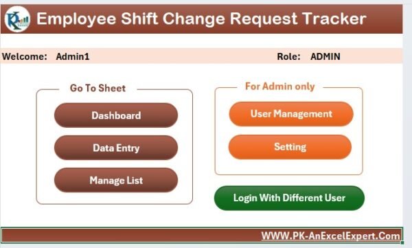 Employee Shift Change Request Tracker in Excel - Image 3