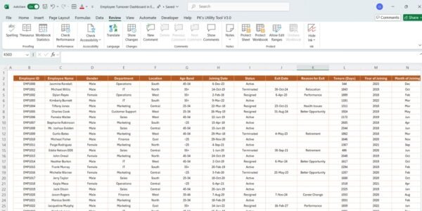 Employee Turnover Dashboard in Excel - Image 7