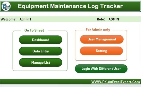 Equipment Maintenance Log Tracker in Excel - Image 3