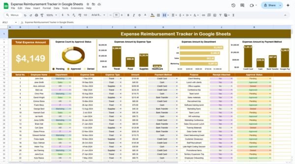 Expense Reimbursement Tracker in Google Sheets - Image 2