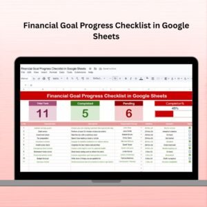 Financial Goal Progress Checklist in Google Sheets