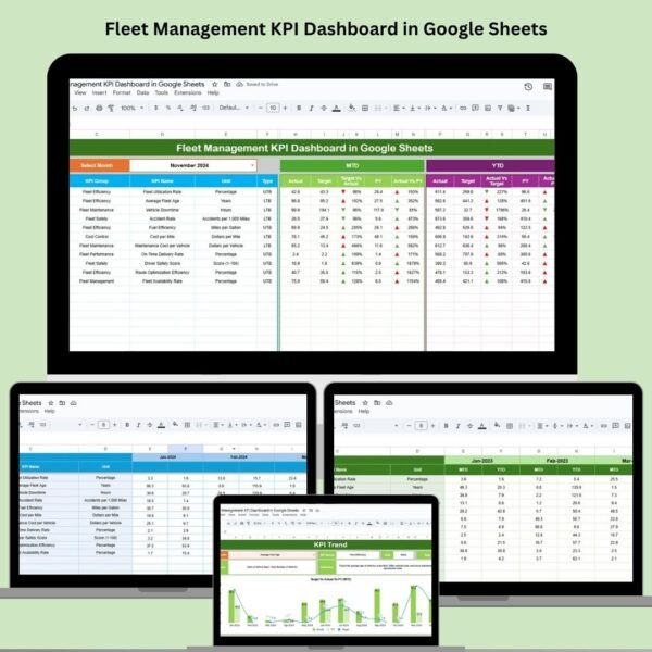 Fleet Management KPI Dashboard in Google Sheets