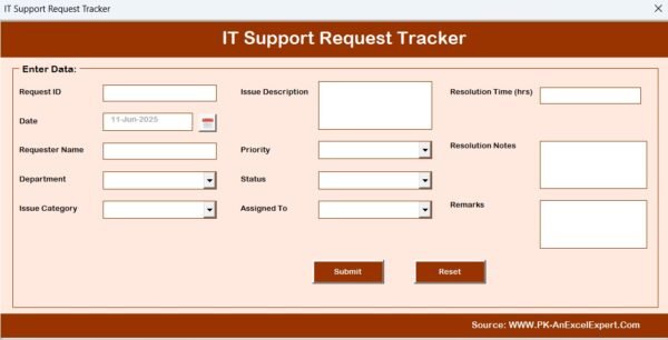 IT Support Request Tracker in Excel - Image 6