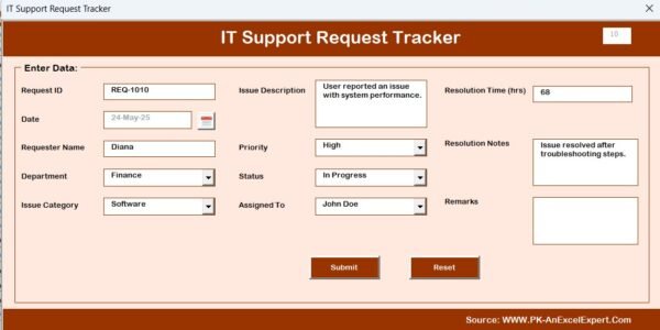 IT Support Request Tracker in Excel - Image 7