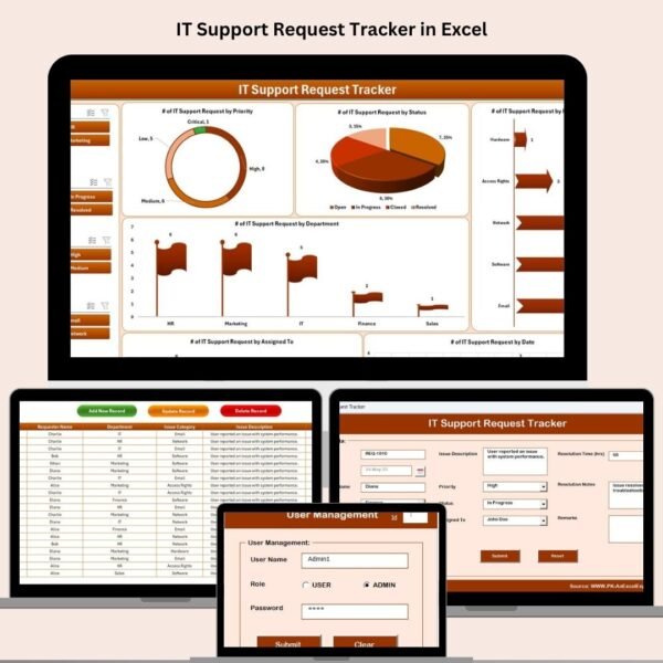 IT Support Request Tracker in Excel