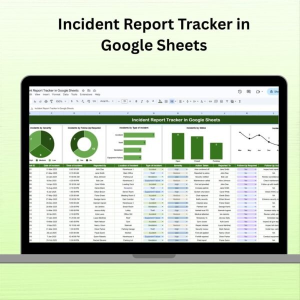 Incident Report Tracker in Google Sheets