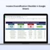 Income Diversification Checklist in Google Sheets