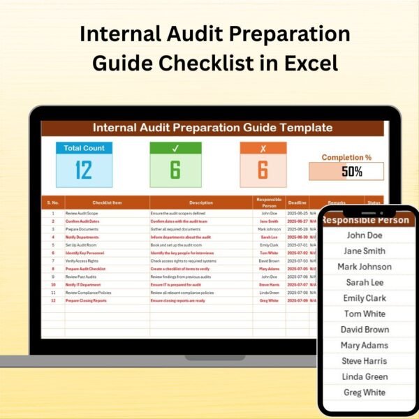 Internal Audit Preparation Guide Checklist in Excel