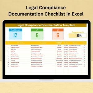 Legal Compliance Documentation Checklist in Excel