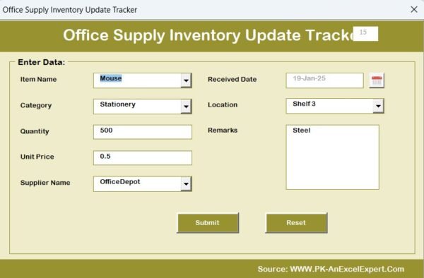 Office Supply Inventory Update Tracker in Excel - Image 7
