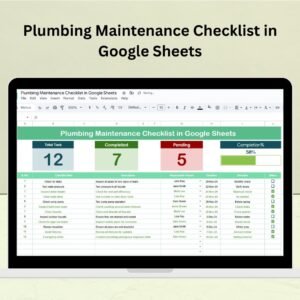 Plumbing Maintenance Checklist in Google Sheets