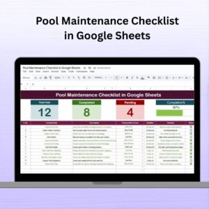 Pool Maintenance Checklist in Google Sheets