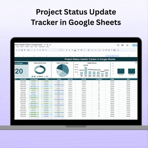 Project Status Update Tracker in Google Sheets
