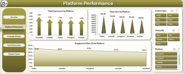Social Media Performance Dashboard in Excel - Image 3
