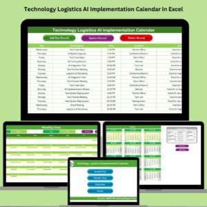 Technology Logistics AI Implementation Calendar in Excel