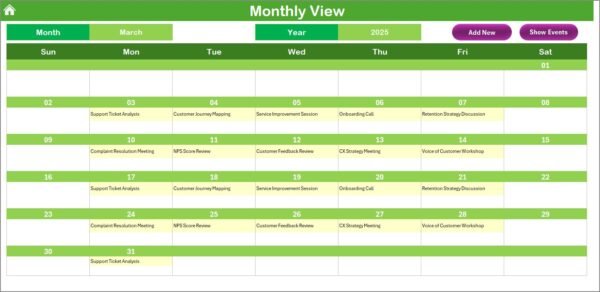 Technology Logistics Customer Experience Calendar in Excel - Image 4